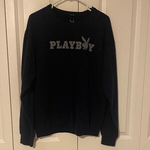 PLAYBOY Men's Navy Crewneck Sweatshirt